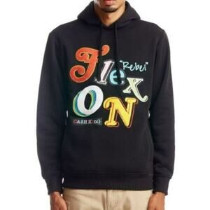 Rebel Minds Black Flex On  Pullover Hoodie Small